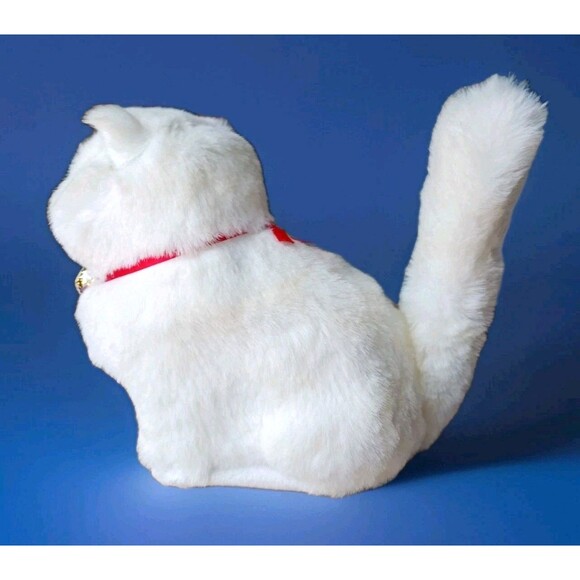 NEW Realistic Persian Cat Kitten Animal Soft Plush Toy w/ Meow Sound Kids Gift - Picture 5 of 6